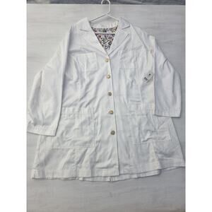 Koi Scrub Jacket Womens 2X White Veronica Kathy Peterson 439-001 Medical EUC